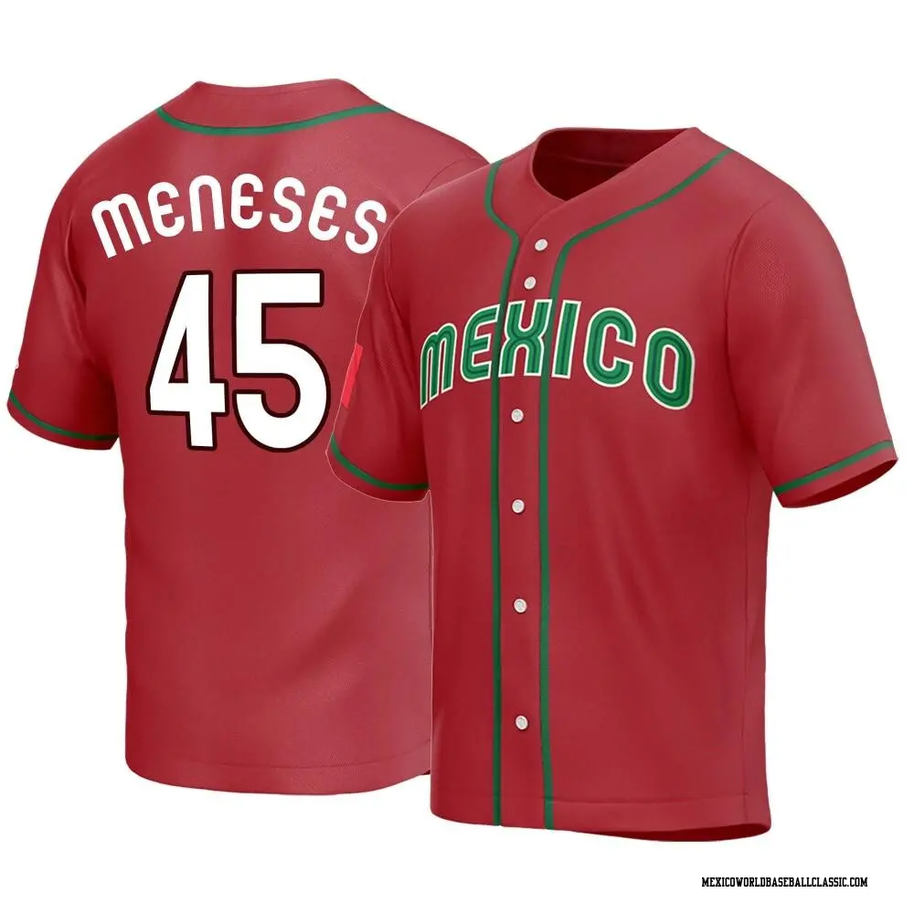 Youth Joey Meneses Mexico Baseball Replica Red 2023 World Baseball